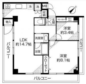 中野区松が丘中野松が丘ホワイトマンションの間取り図