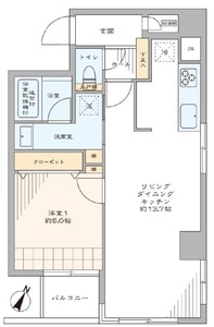 中央区日本橋浜町浜町サンフラワーマンションの間取り図