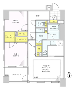 新宿区原町グランディ市谷柳町の間取り図