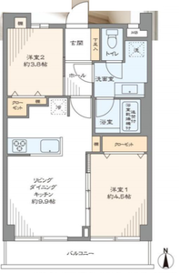 板橋区南町GSハイム板橋南町の間取り図
