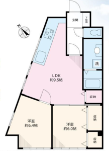 目黒区目黒マンション目黒苑3690万円の間取り図