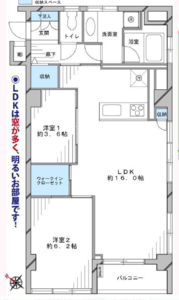 新宿区弁天町牛込中央マンションの間取り図