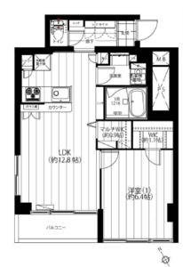 新宿区弁天町牛込中央マンションの間取り図