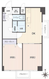 新宿区上落合日興パレス高田馬場の間取り図