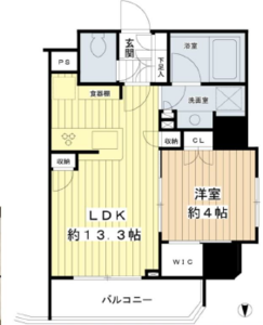 新宿区原町ウィルローズ市谷柳町の間取り図
