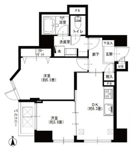 新宿区市谷柳町グリーンパーク市ヶ谷柳町の間取り図