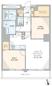 新宿区西早稲田西早稲田シティタワーの間取り図