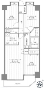 豊島区上池袋サンクレイドルレヴィール池袋の間取り図