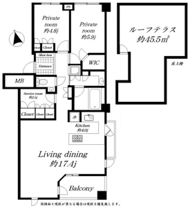 新宿区下落合目白御留山シティハウスの間取り図