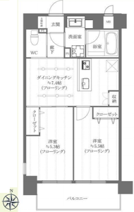 新宿区百人町エクセルシオール新宿西戸山の間取り図