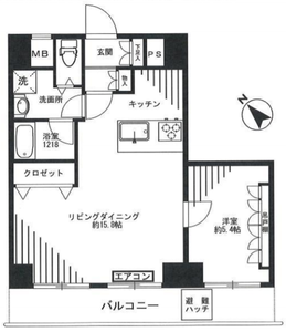 豊島区東池袋スカイコート池袋第2の間取り図