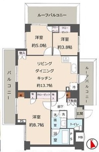 江東区亀戸レヴィ亀戸4899万円の間取り図