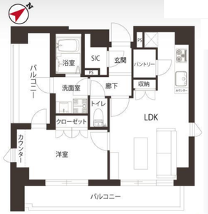 文京区大塚スカイコート文京新大塚4180万円の間取り図