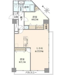 新宿区富久町シャトレ市ヶ谷の間取り図