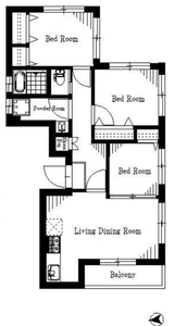 新宿区市谷薬王寺町ブラザー若林マンション3488万円の間取り図