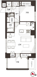 新宿区南山伏町東建ニューハイツ市ヶ谷4680万円の間取り図