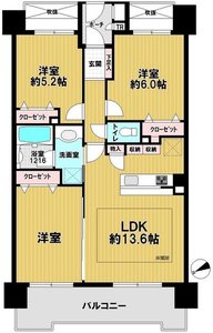 江東区福住クレストフォルム清澄庭園の間取り図