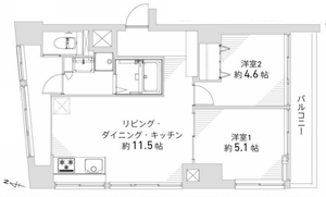 渋谷区千駄ヶ谷第8宮庭マンションの間取り図