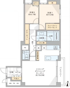 渋谷区千駄ヶ谷東高原宿ペアシティの間取り図