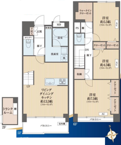 新宿区弁天町クレセントマンションの間取り図