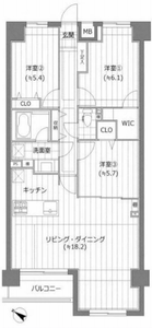 文京区大塚ベルメゾン小石川植物園の間取り図