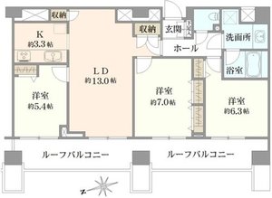 北区田端サンパレス駒込壱番館の間取り図