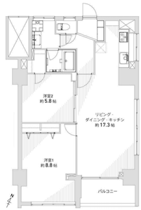 目黒区下目黒目黒グランドマンションの間取り図