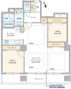 港区南青山ドミール南青山の間取り図