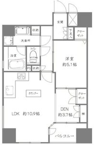 台東区下谷CQレジデンシャル上野3899万円の間取り図