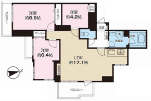 港区西麻布西麻布ハイツ3980万円の間取り図