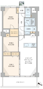 新宿区若松町近鉄ハイツ新宿の間取り図