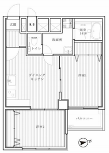 港区白金台マンション白金台4980万円の間取り図
