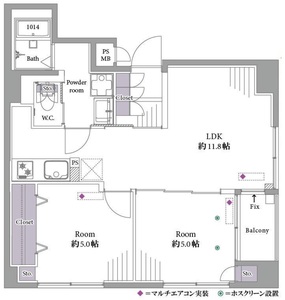 台東区台東日興パレス秋葉原3180万円の間取り図