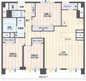 墨田区向島向島ハイツ3180万円の間取り図