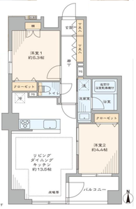 文京区小石川セレナハイム小石川西館の間取り図