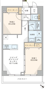 品川区東五反田クレール五反田3880万円の間取り図