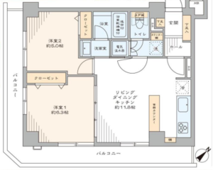 中央区日本橋小網町ヴェラハイツ日本橋の間取り図