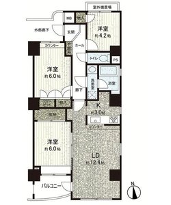 江東区亀戸コスモ亀戸アネックス3999万円の間取り図