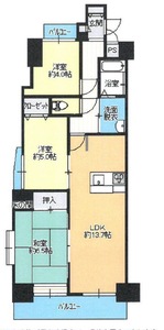渋谷区元代々木町セザール元代々木6299万円の間取り図