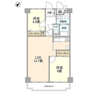 港区芝浦ソレイユ田町の間取り図