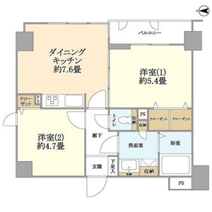 江東区亀戸クレアメゾン天神橋3190万円の間取り図