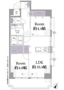 文京区根津朝日根津マンション4599万円の間取り図