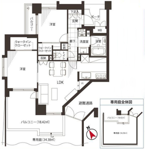 中野区中野ルイシャトレ中野の間取り図