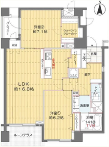 中野区中野グランヌーブ中野6480万円の間取り図