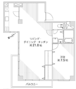 渋谷区恵比寿南日商岩井恵比寿マンションの間取り図