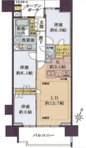 北区王子本町プラウド王子本町の間取り図