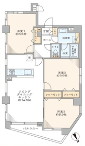 中野区中央中野坂上アムフラットの間取り図