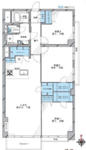 港区六本木ドミ麻布の間取り図