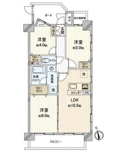 台東区西浅草アーバンスクエア浅草4780万円の間取り図