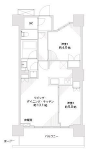 台東区西浅草浅草タワーの間取り図